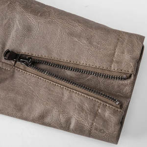 Chaqueta de cuero con estilo de invierno y otoño de calidad superior Chaqueta de estilo motorista clásico de cuero de piel de cordero genuino - Product Image 3