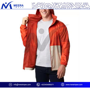 Nouvelle conception, veste coupe-vent imperméable personnalisée pour l'extérieur, veste matelassée, col montant, fermeture éclair, capuche, polyester, randonnée, décontractée, pour homme - Product Image 3