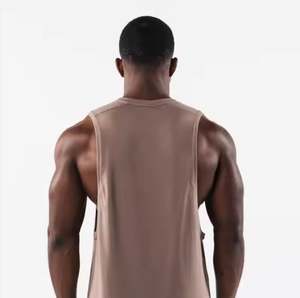 เสื้อกล้ามสำหรับผู้ชายทรงเข้ารูปเสื้อผ้าคอตตอนพลัสไซส์ผ้าคอตตอนสำหรับใส่วิ่งออกกำลังกาย - Product Image 4