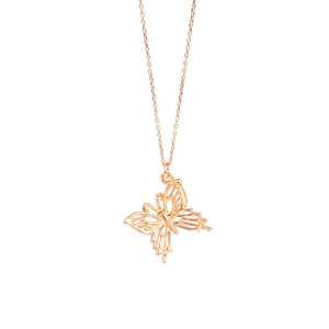 Collar de Plata de Ley 925 con Mariposa y Baño de Oro, Cadena con Eslabones de Perlas de Agua Dulce y Diamantes, Regalo Moderno - Product Image 4