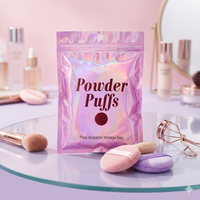 Emballage durable pour outils de maquillage holographiques, pour pince à cils, poudre, houppette, sac transparent refermable avec fermeture éclair
