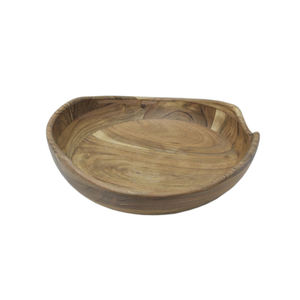 Bol de service de nourriture de forme ronde en bois de conception standard fini naturel pour la table à manger de cuisine bols de service de nourriture et de collations - Product Image 5