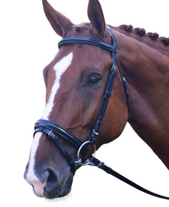 Juniper Snaffle Bridle FASHIONABLE Smart Crank Noseband Halter Combo con riendas deportivas - Product Image 5