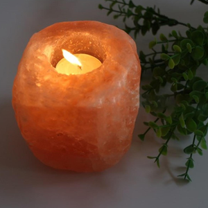 Bougie chauffe-plat en sel de l'Himalaya de forme naturelle |   Sel rose naturel Décoration d'intérieur & Bien-être Spa Approche de guérison holistique - Product Image 3