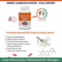 Compléments alimentaires fabriqués en usine pour aider à réduire la fatigue et la lassitude, capsules de méthylcobalamine, vitamine B12