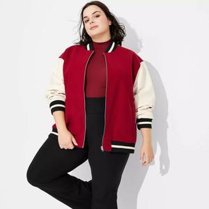 New Plus Size Women Designer Varsity Jackets Low Price Breathable Waterproof Dyed Bamboo Fiber Outwear <b>Covered</b> <b>Button</b> Closure - Product Image 3