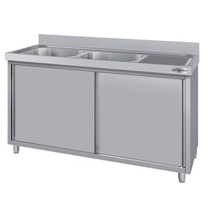ตู้ซิงค์เชิงพาณิชย์ ECO - สแตนเลส - 1600x700 มม. - 2 ช่องซิงค์ด้านซ้าย - Product Image 5