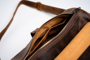 Fashionable Cylinder <b>Handbags</b> for Women Luxury High Quality Genuine Leather Crossbody Bags <b>Vintage</b> Style Zipper LCYB-0064 - Product Image 5