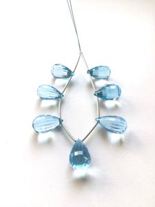 Topaze bleue naturelle, coupe à carreaux, 7 pièces, naturelle, pour la fabrication de bijoux fins, pierre précieuse - Product Image 5