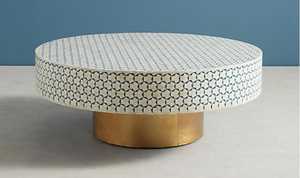 เฟอร์นิเจอร์ตกแต่งภายในที่ทันสมัยหรูหราตารางศูนย์ฝังกระดูกกลมการออกแบบบ้านที่น่าตื่นตาตื่นใจ; สำหรับที่นั่งในห้องนั่งเล่น - Product Image 4