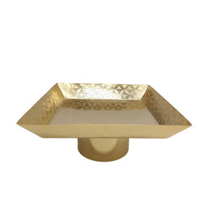 Présentoir à gâteau en forme de rectangle en métal fini or pour présentation de fête d'anniversaire de mariage fait à la main en vrac - Product Image 6