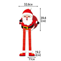 Décorations de Noël suspendues, Père Noël, Bonhomme de neige, Renne, Elfe, avec jambes extensibles, pour accrocher à la porte, ornements suspendus pour la fête de Noël, décoration de la maison