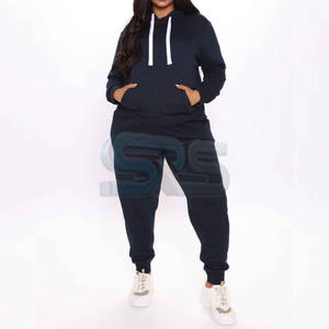 Ensemble confortable de survêtement à capuche et de jogging en coton épais pour femmes Survêtement à la mode deux pièces avec logo personnalisé OEM - Product Image 1