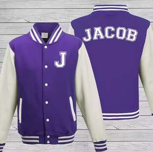 Chaqueta Bomber Varsity de Invierno Personalizada OEM Unisex para Escuela Secundaria, Estilo Béisbol, con Cuello Alto de Forro Polar, Logotipo Frontal Impermeable - Product Image 1