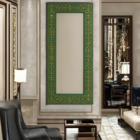 Miroir mural grand format en bois doré de qualité supérieure, style moderne minimaliste, avec sculptures à la main, pour la décoration de la maison, Bar Mitzvah, chambre à coucher, salon