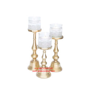 Chaud brillant argent plaqué aluminium bougeoir ensemble élégant à la main T lumière bougeoir luxe noël église décoration - Product Image 5