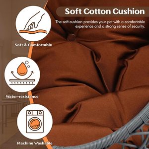 Indoor Outdoor Weich kissen Rattan Pet House Hängendes Katzen bett Hängematte Schaukel Ei Stuhl für Kleintiere - Product Image 5