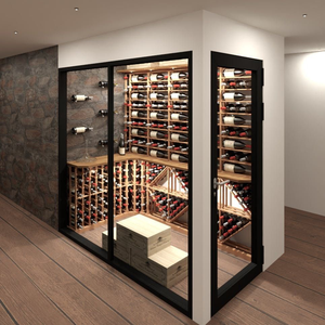 Nouveau produit armoire à vin intégrée en acier inoxydable SS304 zéro formaldéhyde facile à nettoyer et hygiénique maison <span class=keywords><strong>bar</strong></span> armoire de luxe - Product Image 1