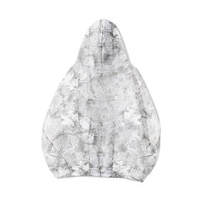 Sweat à capuche en molleton 100% coton délavé blanc de qualité supérieure Unisexe décontracté confortable à porter au quotidien - Product Image 3