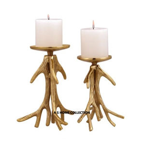 Bougeoirs de luxe de fête royale de conception complexe bougeoir de noël en métal élégant disponible pot de bougie unique en béton - Product Image 2