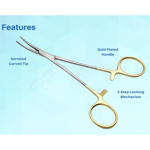 Pinzas para arterias de acero inoxidable, hemostato curvo de 6 pulgadas, abrazadera de bloqueo quirúrgica, instrumento médico reutilizable - Product Image 3