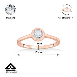 Bague en or rose classique et élégante avec diamant - Product Image 6