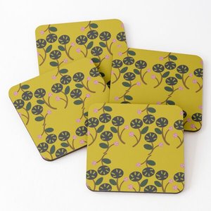 Posavasos para servir té de madera con estampado de nuevo diseño, Juego de 4 piezas, superventas, suministros de cocina para el hogar, utensilios de cocina - Product Image 3