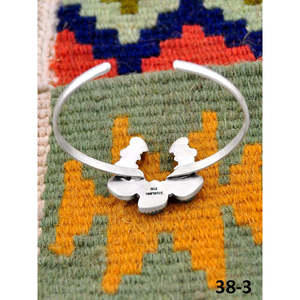 Southwest Handmade White Buffalo Cuff Bracelet with Santa Maria & Sterling Silver Fashionable Accessory - Product Image 4