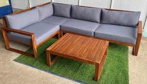 Meubles de jardin en bois d'acacia de couleur bois de teck de style chaud, ensemble de salon 4 places origine vietnam à un prix raisonnable à vendre - Product Image 2