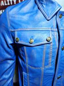 Vestes en cuir personnalisées Mode masculine Vestes en cuir coupe-vent Vestes en cuir de mouton de haute qualité Vêtements de rue - Product Image 3