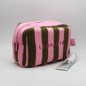 Sac <span class=keywords><strong>de</strong></span> <span class=keywords><strong>toilette</strong></span> <span class=keywords><strong>en</strong></span> <span class=keywords><strong>tissu</strong></span> éponge rayé avec logo personnalisé, sac <span class=keywords><strong>de</strong></span> voyage doux, organiseur <span class=keywords><strong>de</strong></span> maquillage mignon, <span class=keywords><strong>trousse</strong></span> <span class=keywords><strong>de</strong></span> <span class=keywords><strong>toilette</strong></span> quotidienne pour filles - Product Image 4