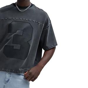 100% algodón personalizado hombres ácido lavado camiseta bolsillo frontal estilo Casual hombres ácido lavado camiseta - Product Image 3