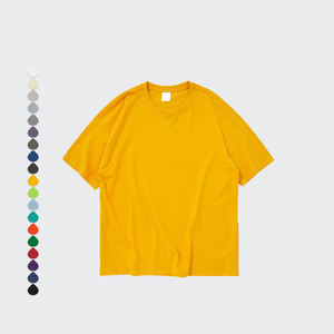 เสื้อยืดผ้าฝ้าย100% สำหรับผู้ชายทรงโอเวอร์ไซส์แฟชั่นแขนสั้นมีกระเป๋า240กรัมผ้าน้ำหนัก3D ทึบ - Product Image 2