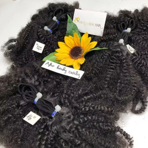 Cheveux vietnamiens Afro Kinky Curly Top Quality Double Weft Hair Bundles Super Double Drawn 100% Raw Hair Extensions - Product Image 5