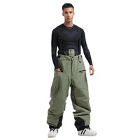 Nouveau Pantalon de Ski Homme 2025 Léger Anti-UV 100% Polyester avec Bretelles Rembourrées Respirant Chaud Coupe-Vent pour Snowboard et Ski