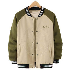 Chaqueta Letterman de Moda Ecológica y Transpirable Más Vendida con Cuello Alto y Logotipo Frontal, Chaqueta de Invierno Forrada de Lana para Hombre - Product Image 1