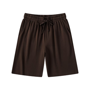 ODM Bermudas de algodón de alta calidad para hombre 100% algodón pantalones cortos calientes de verano cintura elástica Casual cintura media teñido liso lavado juvenil - Product Image 2