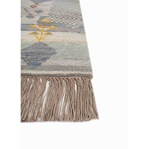 Tapis en laine et soie noués à la main Manchaha Lub-56 bleus, motif géométrique abstrait rectangulaire pour la maison, le salon, la chambre, tapis Jaipur US - Product Image 4