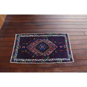Tapis vintage 1,8x3,1 pi (54x95 cm), tapis turc oriental bleu - Product Image 3