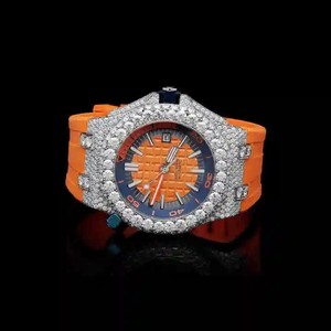Top Class Shine Heavy Look Iced Out Moissanite Diamond Watch con correa de larga duración para hombres Moda y vestimenta diaria de la India - Product Image 3