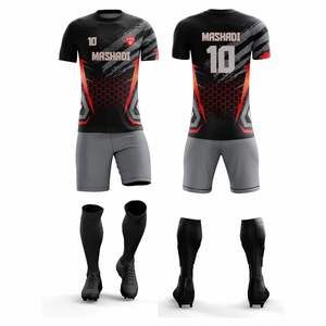 Tenues d'équipe de football personnalisées, manches courtes, col rond, ensembles d'uniformes de football sublimés, grandes tailles, respirants, vente en gros - Product Image 1