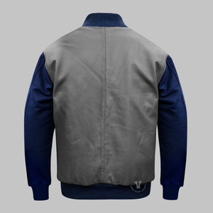 Veste universitaire en laine et cuir pour homme, col montant, style rétro, unisexe, sur mesure, vente en gros, fournisseur OEM - Product Image 4