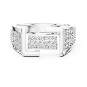 Bague de fiançailles en argent sterling 14K avec motif de halo - Product Image 4