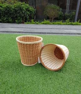 Bandeja de núcleo de ratán redonda y rectangular hecha a mano ecológica, cubo de basura, accesorios de cocina hechos en Vietnam - Product Image 5