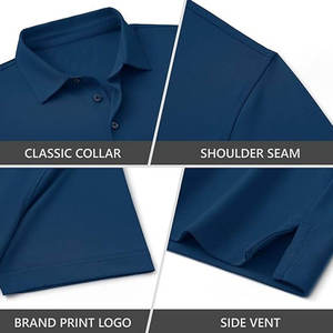 Polo informal para hombre, camiseta de manga corta a la moda, de alta calidad, personalizada, lisa, teñida, de punto, Unisex - Product Image 6