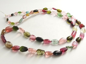 Tourmaline multicolore, pierres naturelles lisses, pépites, perles de pierres précieuses, 10 pouces, 6-10 mm de long, trou d'environ 0,35 mm - Product Image 4