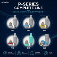Conector Circular Push-Pull de 9 Pines, Código Amarillo, Contactos Dorados, IP65 Impermeable, OEM BEXKOM