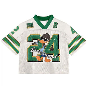 2026 Summer <b>Mens</b> <b>Cropped</b> Mesh Boxy Fit Football Jersey 100 Percent Polyester 220gsm Soccer Shirt Athletic <b>Top</b> - Product Image 3