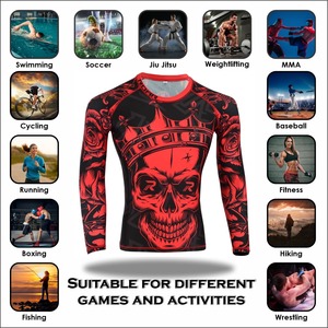 Personnalisé MMA Rash Guard Hommes À Manches Longues Compression Fit Grappling Shirt OEM Sublimation Gymwear UPF50 + À Séchage Rapide Pakistan - Product Image 6