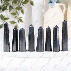 Wholesale Trending Grade Modern Design Premium Quality Shungite Black Crystal Gemstone Towers/Obelisk 1kg for Decoration Gifts - Product Image 1